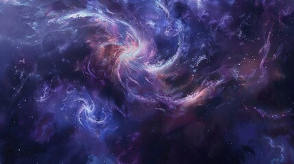 Poster - Galaxy scene of vibrant planet inside outer space orbit with vividness of light from nebula or star. Universe scenery with various celestial object of cosmos perfect for astronomy background. AIG61.