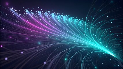 Poster - A vibrant cosmic stream of light explodes in a dazzling display of purple and teal energy, glowing with ethereal particles in a dark universe.