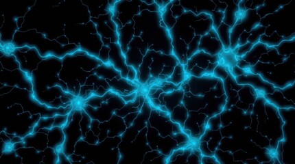 Aufkleber - Abstract neural network background with glowing blue connections on black