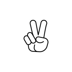 Fototapete - V sign for victory or peace line art vector icon for applications and websites