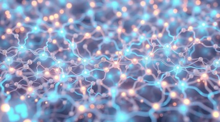 Aufkleber - Neural network concept showcasing interconnected nodes and data transmission