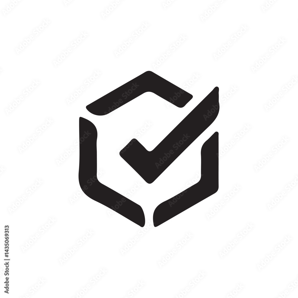 Check box icon with correct, accept checkmark icons, tick box checked ...