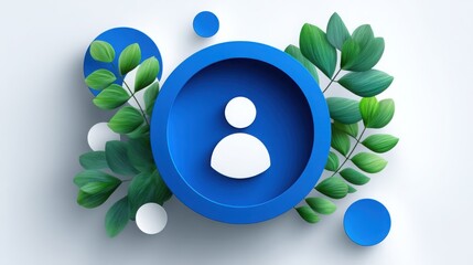 Poster - Blue oval surrounded by green leaves representing ai-powered archetype finder and mapping characteristics