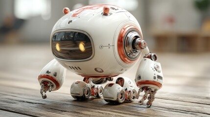 Poster - Robot toy on a table symbolizing ai-powered grant assistance and the simplification of complex tasks for users