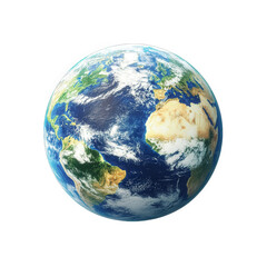 a realistic representation of earth. showcasing its blue oceans. green landmasses. and white clouds 