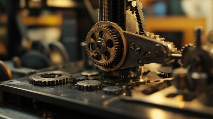 Aufkleber - Close-up of intricate gears and cogs mechanism