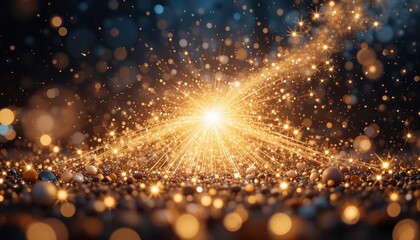 Poster - Captivating sparkle explosion studio setting digital art dark environment close-up view visual concept for dynamic imagery