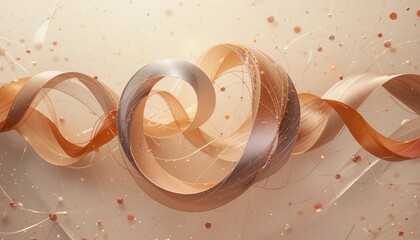 Poster - Dynamic swirling ribbons in abstract design digital artwork modern aesthetic ethereal atmosphere artistic perspective