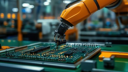 Leinwandbilder - Automated assembly of circuit board