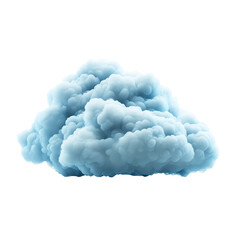 Poster - A soft blue cloud resting against a bright Transparent background with gentle shadows highlighting its form, Cloud on the PNG background PNG background