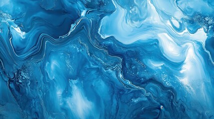 Poster - Abstract cerulean blue watercolor wash texture background wallpaper. Copy space, cold ice color art, contemporary artistic backdrop