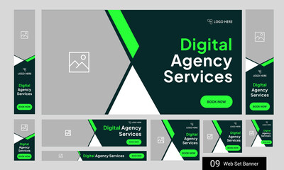 Wall Mural - best digital agency web bundle banner design for social media post, digital marketing agency web set