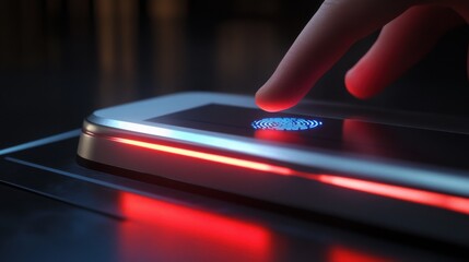 Poster - Finger on Fingerprint Scanner