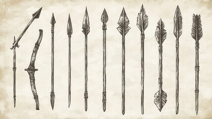 Poster - Doddle arrow set, collection of hand drawn arrows, vector set.