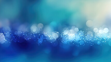 Poster - A serene digital background featuring soft blue bokeh lights, perfect for creative projects and designs.