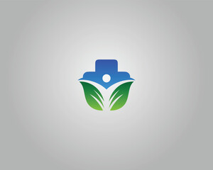 Poster - Healthcare Logo Medical Cross with Human and Leaves Symbol Design Modern Vector Template.