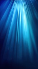 Poster - Serene underwater rays of light illuminating the deep ocean floor creating a tranquil and mysterious atmosphere with a gradient of blue hues and abstract design