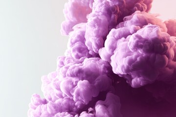 Poster - Ethereal purple cloud of vibrant ink swirling in water creating a dreamy abstract background with soft light and captivating texture for artistic design