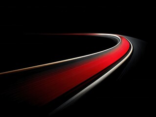 Poster - Abstract Red and White Curved Lines on Black Background Dynamic Flowing Design with Smooth Gradient and Elegant Style for Modern Backdrop