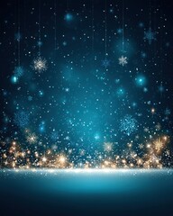 Poster - Festive winter background with sparkling snowflakes and glittering lights creating a magical atmosphere ideal for holiday themed designs and seasonal promotions