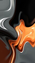 Poster - Abstract Swirling Copper and Silver Liquid Metal Background with Dynamic Flowing Lines and Elegant Curves for Modern Design Projects and Creative Visualizations