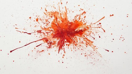 Poster - red and orange watercolor splatter effect on white background minimalist