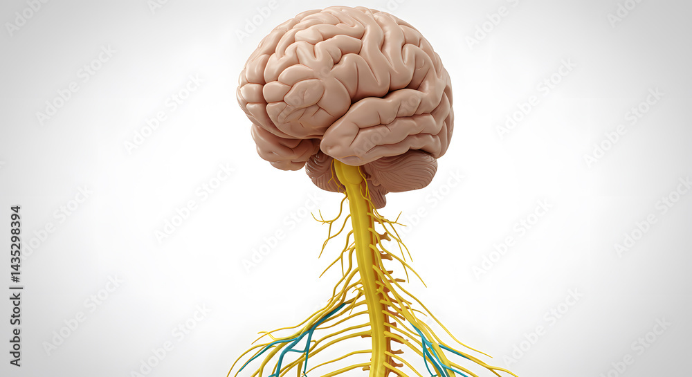 Ilustracja bez tantiem: Human Brain and Spinal Cord Anatomy: Detailed ...