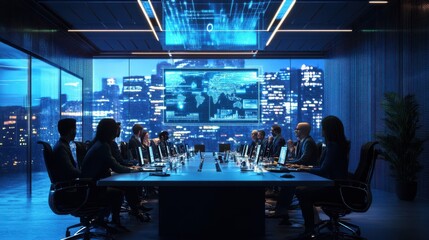 Poster - Creative teamwork in a tech company's boardroom