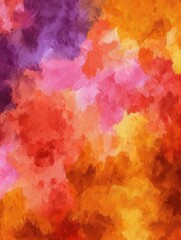 Poster - Vibrant Abstract Painting with Warm and Cool Tones Creates a Dynamic and Textured Visual Experience for Modern Art and Design Projects with Artistic Flair