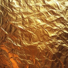 Poster - Gleaming gold foil texture with intricate wrinkles and reflective surfaces creating a luxurious and opulent background for design projects and creative endeavors