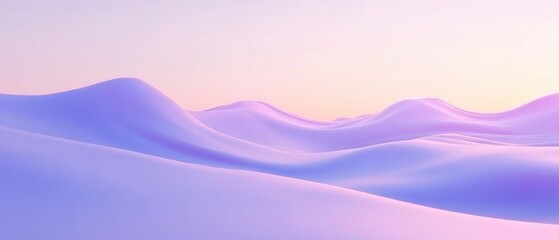 Poster - Serene Pastel Landscape of Rolling Hills at Sunset a Dreamy Scene with Soft Light and Gentle Colors Creating a Tranquil and Abstract Visual Experience