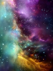 Poster - celestial symphony of cosmic dust and starlight a vibrant tapestry of nebula colors in deep space