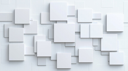 Poster - Modern abstract wall design with layered square shapes