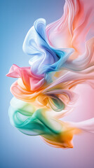 Fototapete - Colorful swirling fabric abstract in soft pastel shades