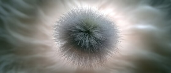 Poster - Abstract Fluffy Ball in Soft Focus Gentle Light and Shadows Creates a Dreamy Ethereal and Calming Visual Experience Perfect for Backgrounds