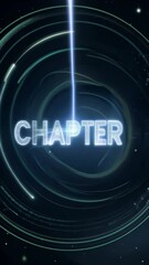 Aufkleber - The word chapter 4 is shown in white letters on a blue background. The letters are illuminated and appear to be glowing