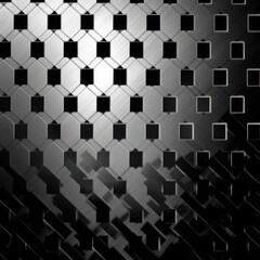 Poster - Geometric metallic texture with square holes and brushed metal surface for modern design projects and industrial backgrounds creating a sleek and sophisticated look
