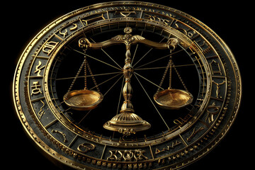 Wall Mural - abstract composition with concept of libra zodiac sign symbol