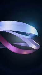 Poster - A colorful ribbon is shown in the image. The ribbon is purple, blue, and red. It is a long ribbon that is curved and twisted