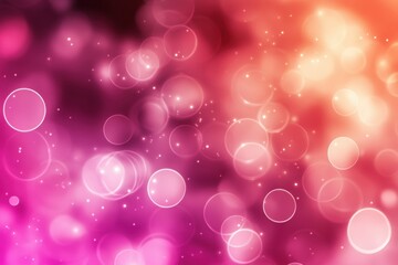 Poster - Abstract pink and orange bokeh background with glowing circles and sparkling light effect creating a magical and dreamy atmosphere perfect for festive designs