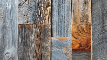 Poster - Rustic Charm of Reclaimed Wood Paneling Creates a Warm and Inviting Texture with Natural Grain and Color Variations for Interior Design Projects