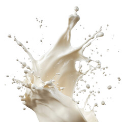 Poster - Creamy liquid splash captured in motion on a Transparent background displaying vivid textures and shapes, Creamy Splash in Motion  On PNG background