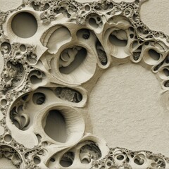 Poster - Abstract porous stone texture with intricate details and organic shapes in neutral tones for backgrounds and design elements with a unique and captivating visual appeal