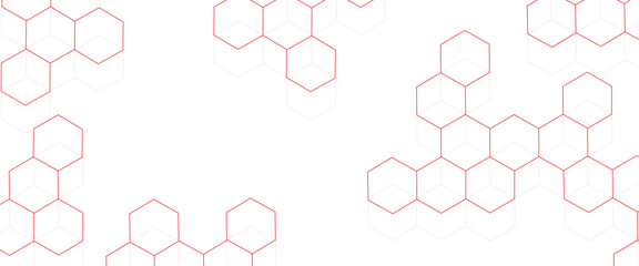 Leinwandbilder - Vector hexagons pattern. Geometric abstract background with simple hexagonal elements. Medical, technology or science design