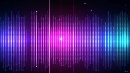 Fototapete - Colorful soundwave visualization with bright neon lights