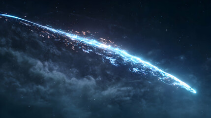 Poster - Majestic trail of cosmic brilliance illuminating the dark expanse with celestial energy and wonder