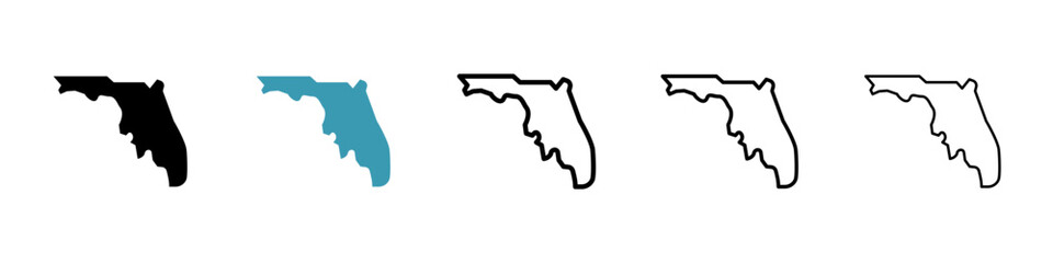 Poster - Florida map vector icon logo or illustration