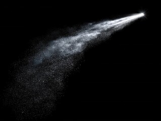 Poster - Ethereal stream of shimmering particles against a dark backdrop creating a magical and celestial atmosphere sparkling dust trail cosmic light effect abstract art