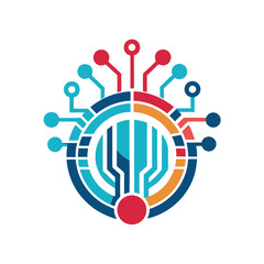 Poster - Creative logo design showcasing technology and innovation with vibrant colors and modern elements for branding purposes