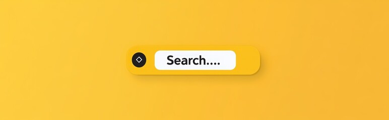 yellow search bar with white background, simple flat design, clean minimal interface, vector illustration for website ui and internet concept